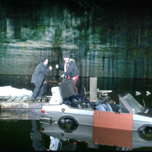 Scene uit nieuwe voorstelling "Onderstroom" van Vis a Vis, regie George Isherwood, premiere 26 april, eiland van Brienenoord Rottterdam
